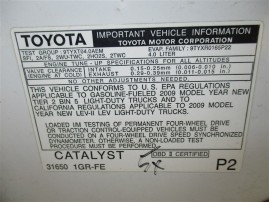 2009 TOYOTA TACOMA, 4.0L AUTO 2WD, COLOR WHITE, STK Z15907